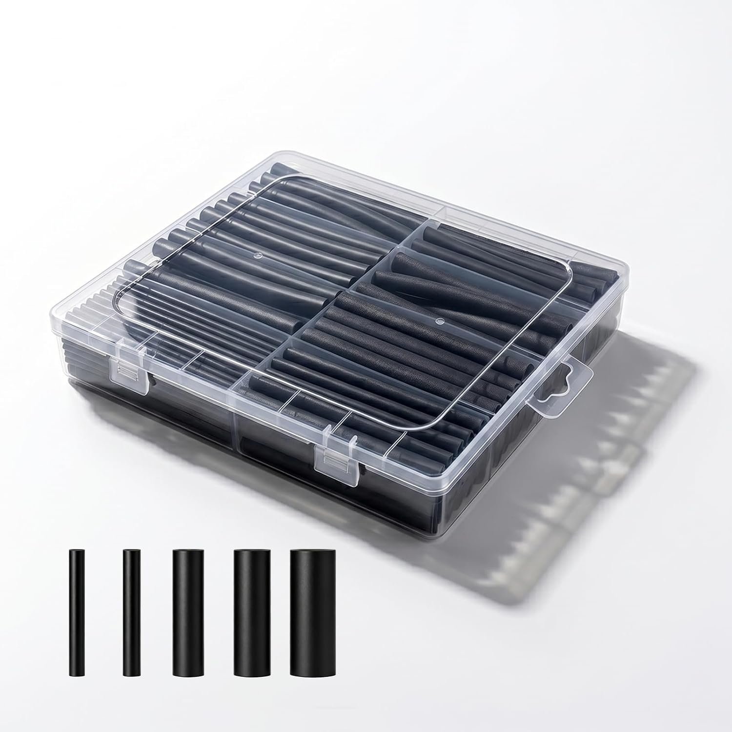 Schrumpfschlauch Set mit Kleber 4:1 100 Stück, 90mm Wasserdicht Schrumpfschlauch Schwarz, Isolierschlauch Kabelschutzschlauch Sortiment für Kabel Reparatur & KFZ