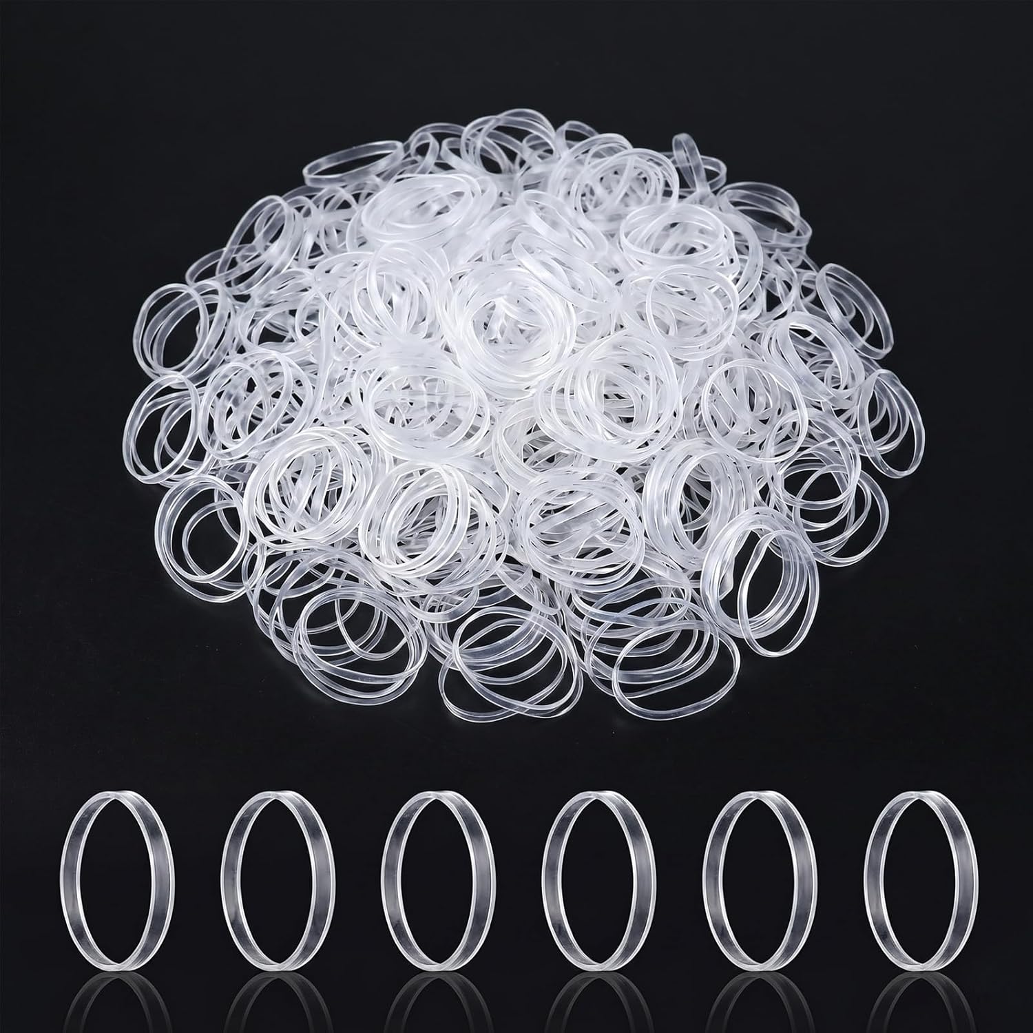 1000 Piezas Mini Gomas Pelo Transparentes, 2cm Gomas de Pelo Pequeñas Elásticas, Gomas para Trenzas Peinados de Niñas y Mujer, Gomas de Caucho Invisibles y Fuertes