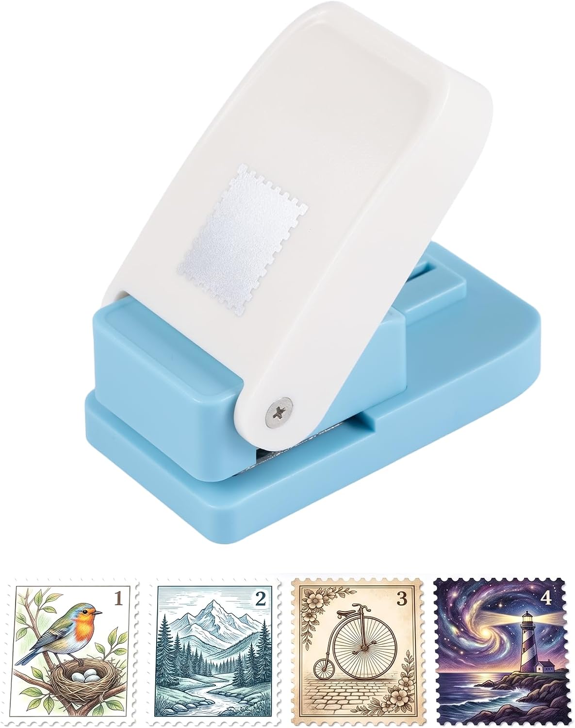 Carehabi Perforatrice francobollo 2,5 x 2,1 cm per carta e cartoncino