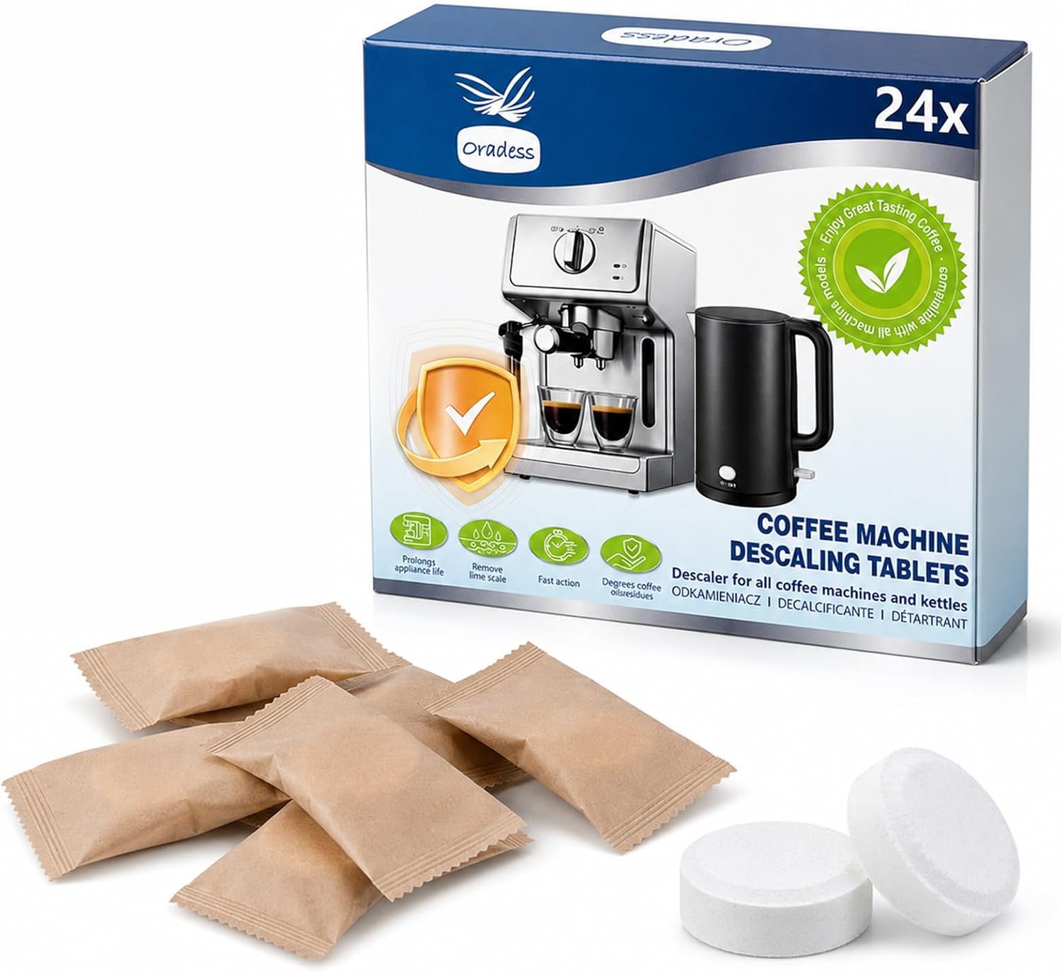 Carehabi 24 Pastilles Nettoyantes pour Machine à Café(10g)