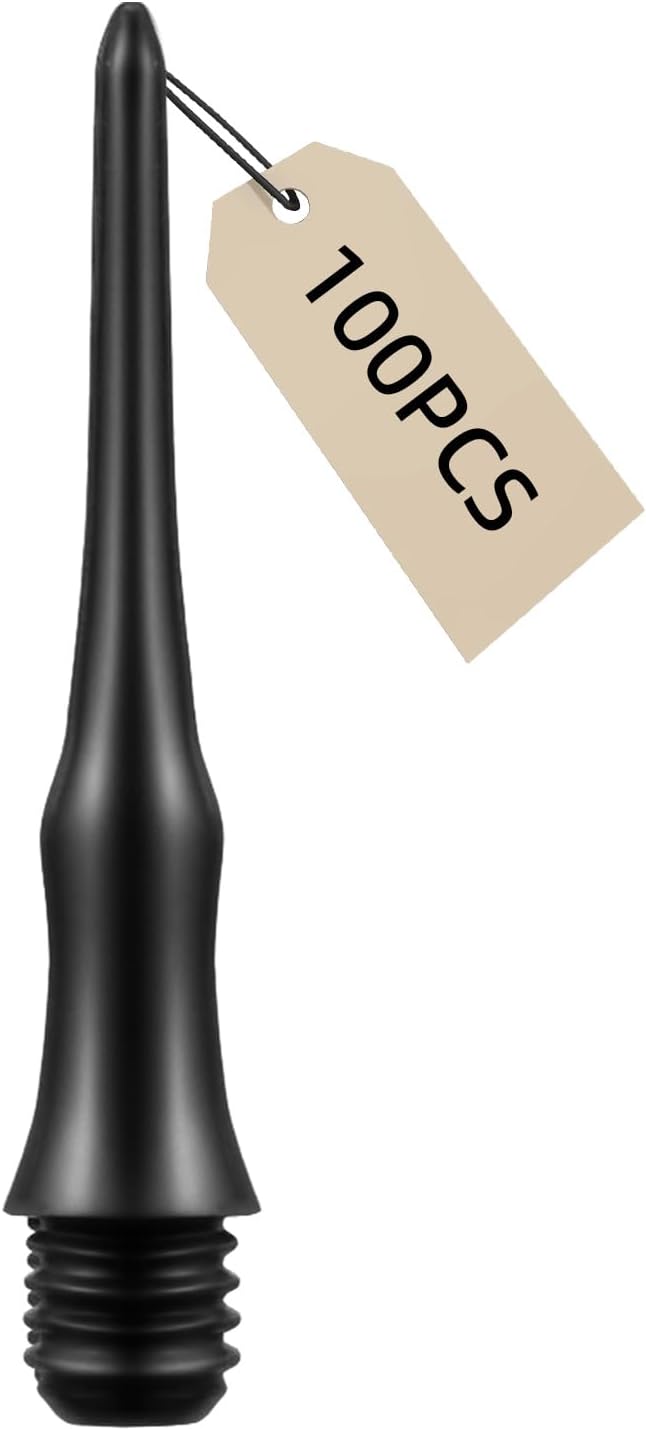 Carehabi 100 Stück Dartspitzen Kunststoff, bruchsichere softdart Spitzen, langlebige, Dart Spitzen Soft für elektronische Dartboards, hochwertiges Darts zubehör für Dartbegeisterte (schwarz)
