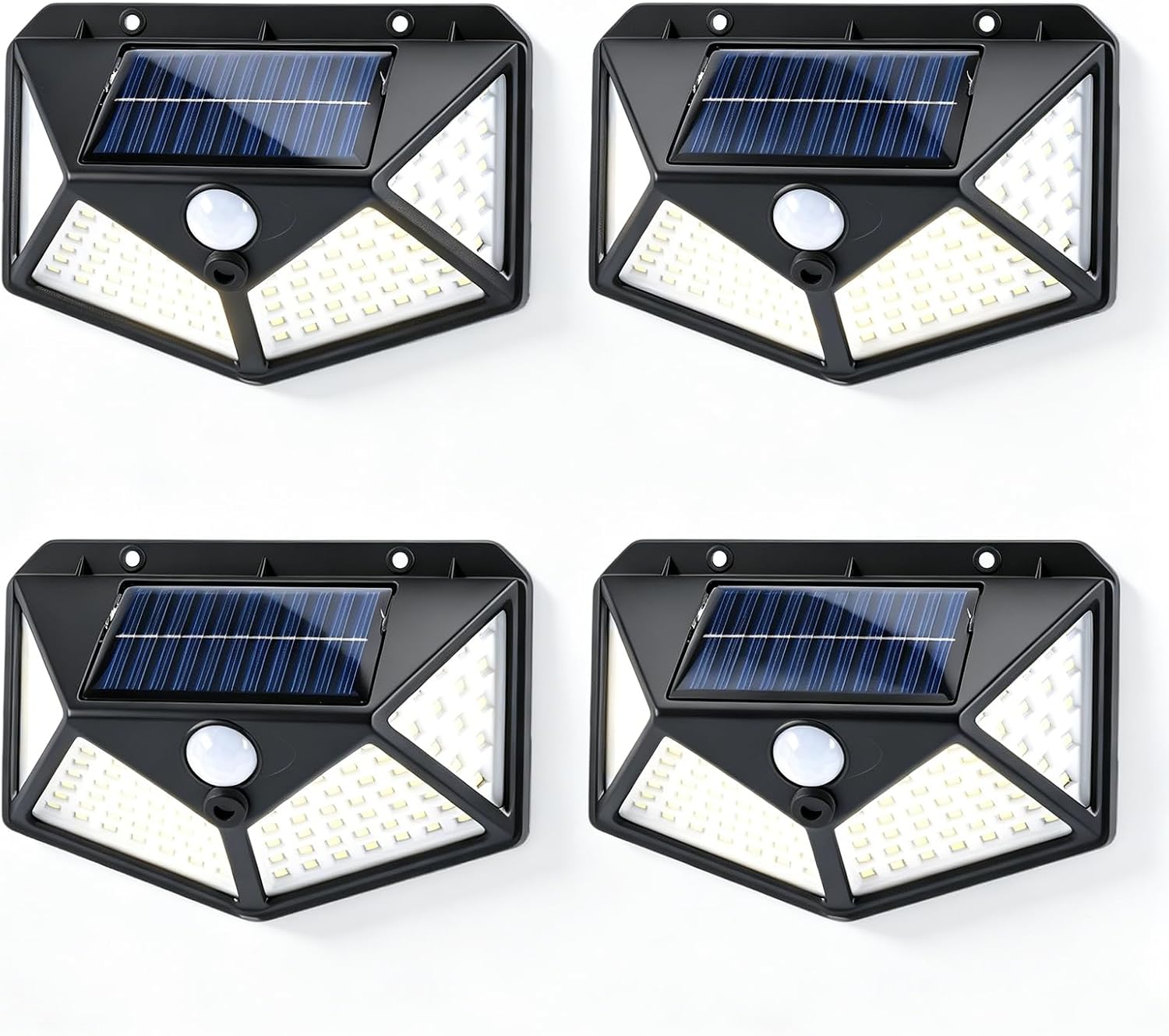 Carehabi Lampe Solaire Exterieur, Lot de 4, 100 LED, Détecteur PIR