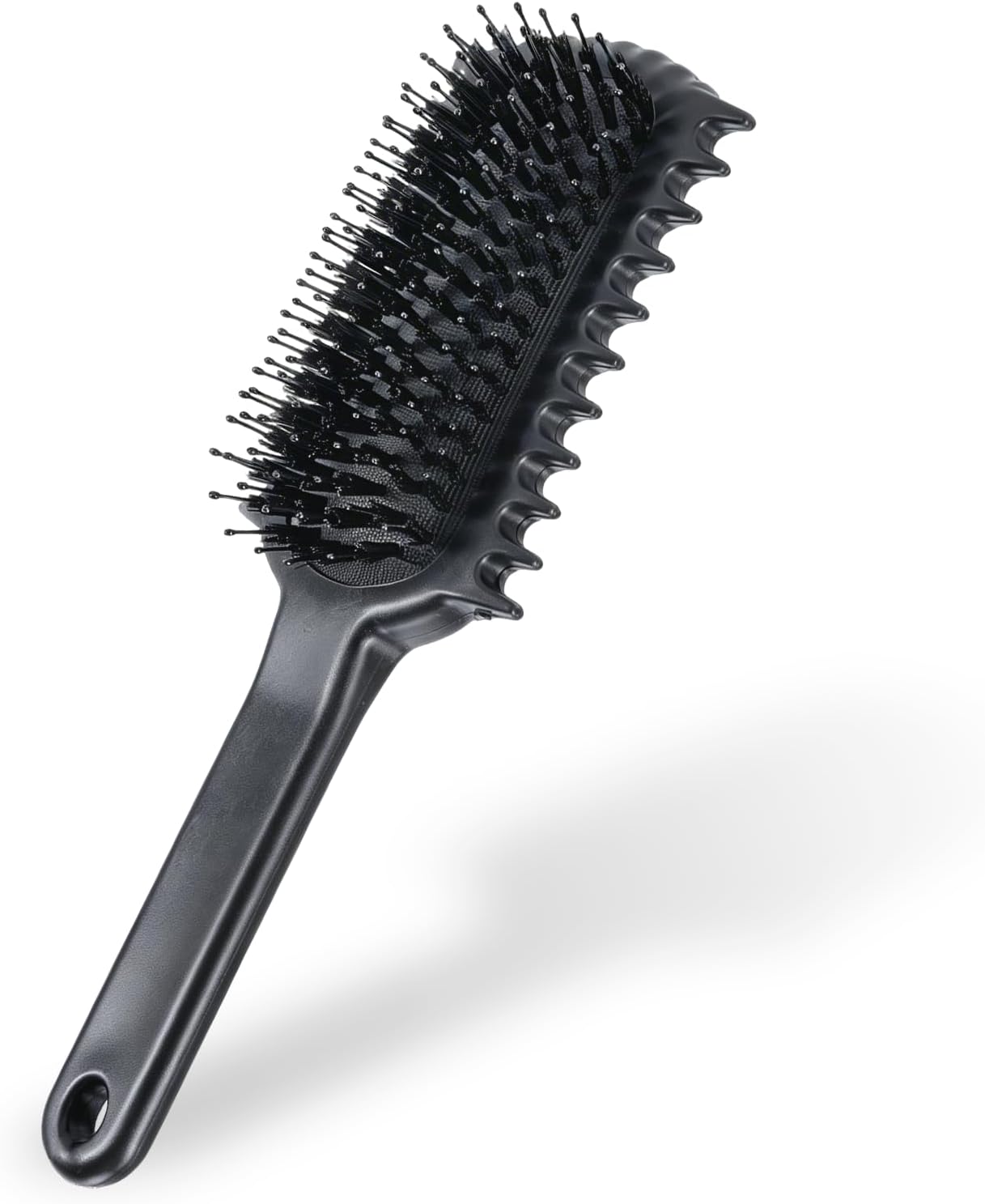 Lockenbürste Ohne Ziepen, 3-in-1 Stylingbürste für Lockenfrisuren Schwarz