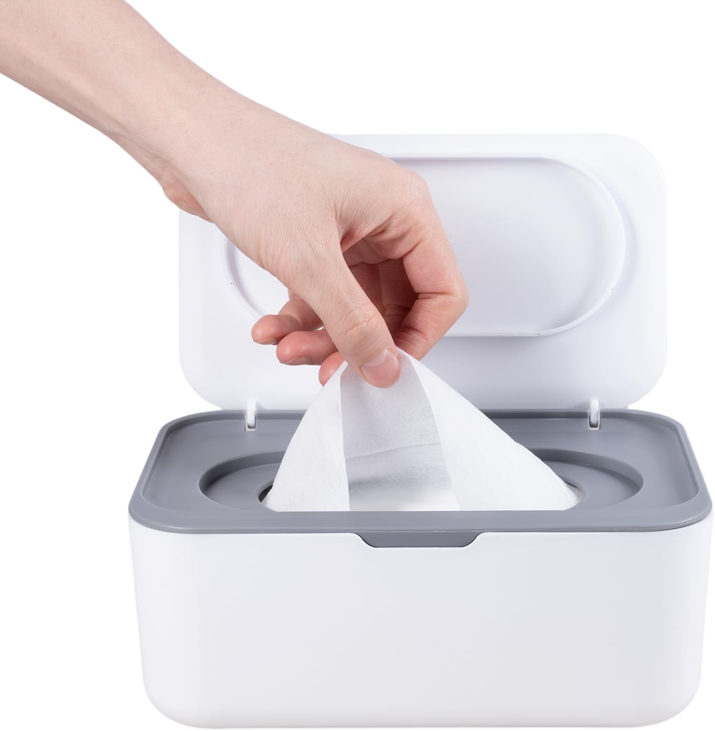 Scatola per salviette umidificate con coperchio, dispenser ricaricabile, per neonati e adulti, per carta igienica umida, ideale per bagno, fasciatoio e ufficio