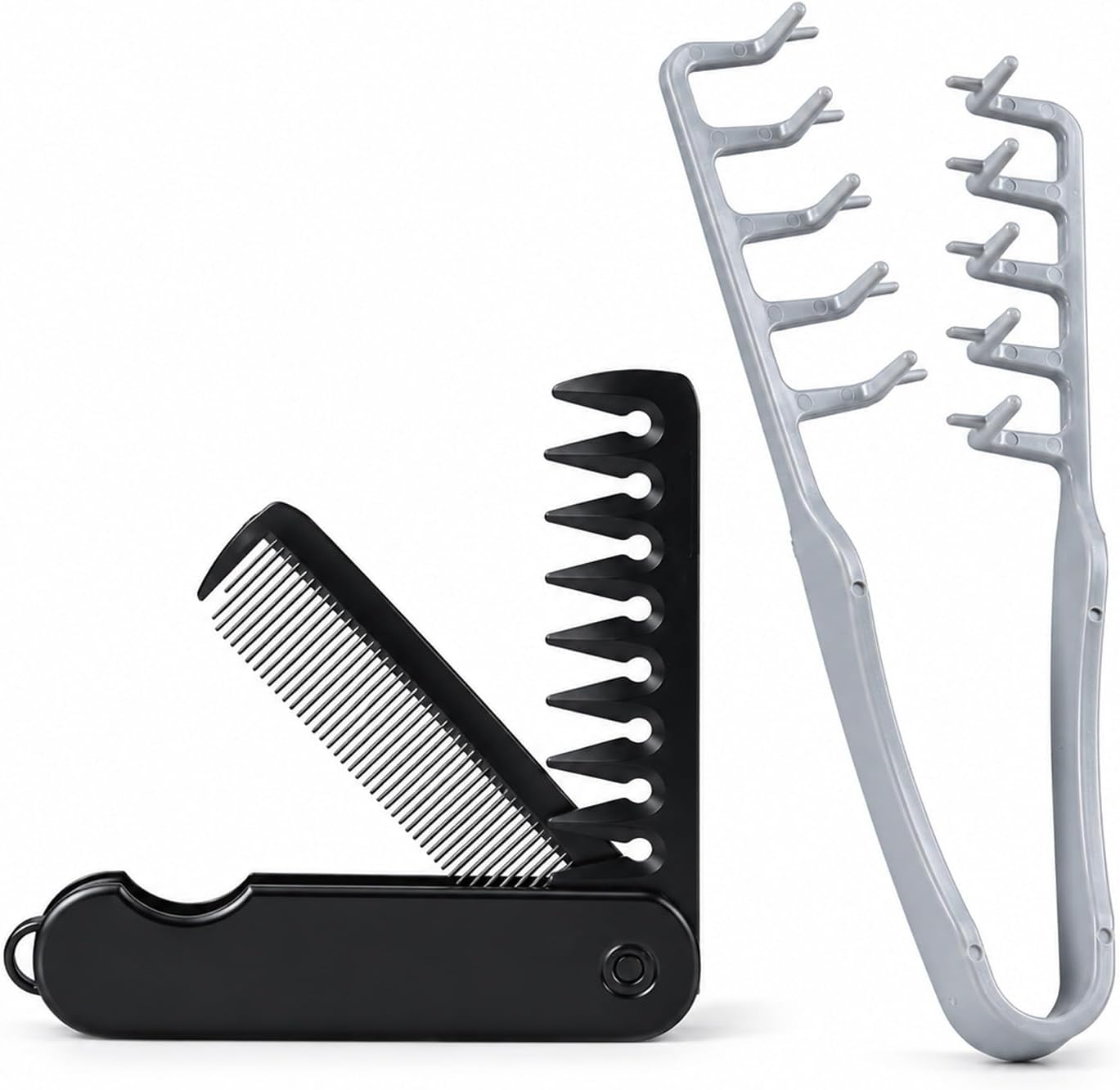 Peine Texturizador Hombre, Peine de Textura y Kit de Peine Plegable 2 en 1