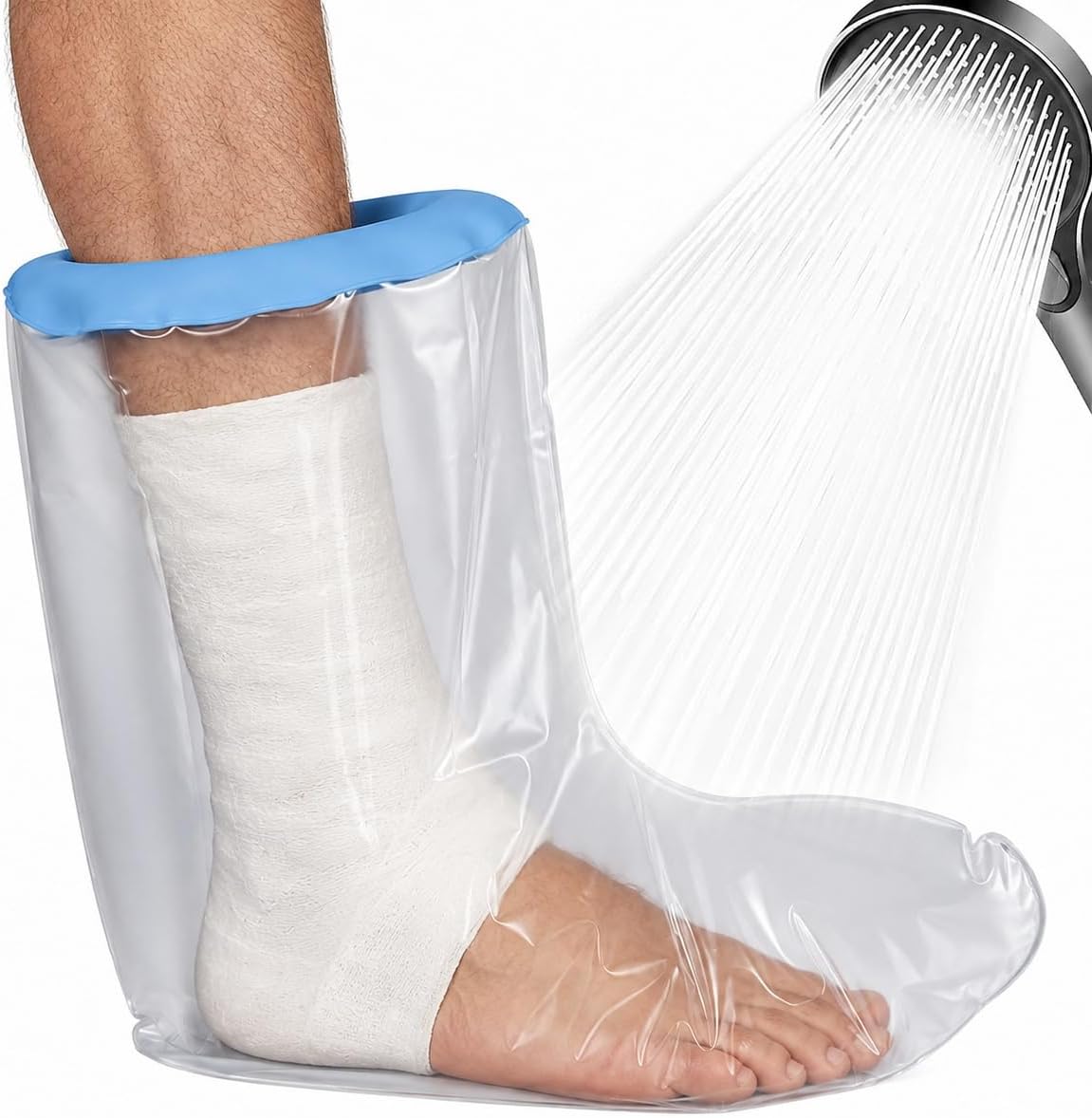 Carehabi Copri Gesso Gamba per Doccia, Protezione Impermeabile 43x44 cm