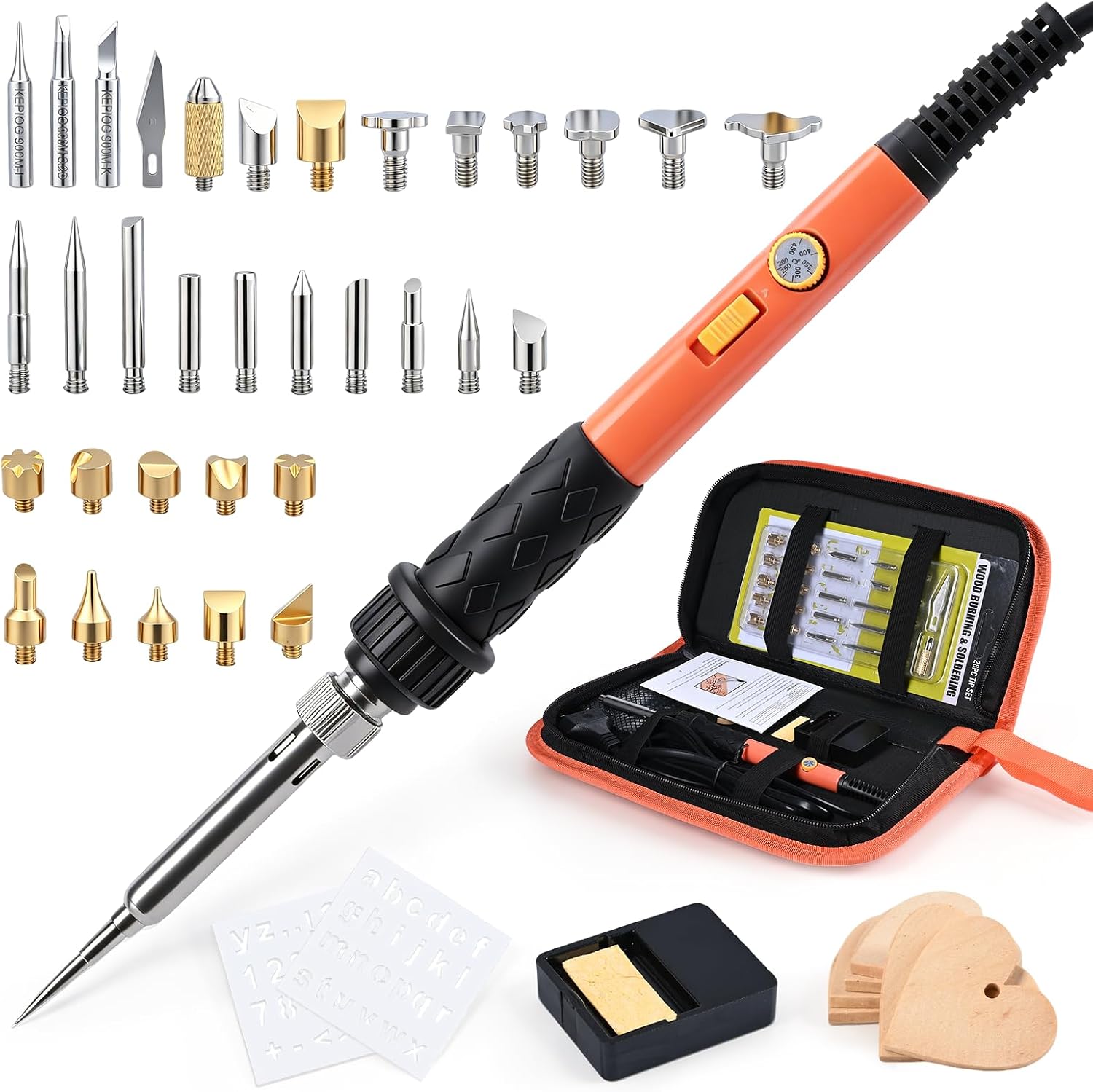 Kit de fer à souder 60 W, température réglable de 220 à 480 °C (orange)