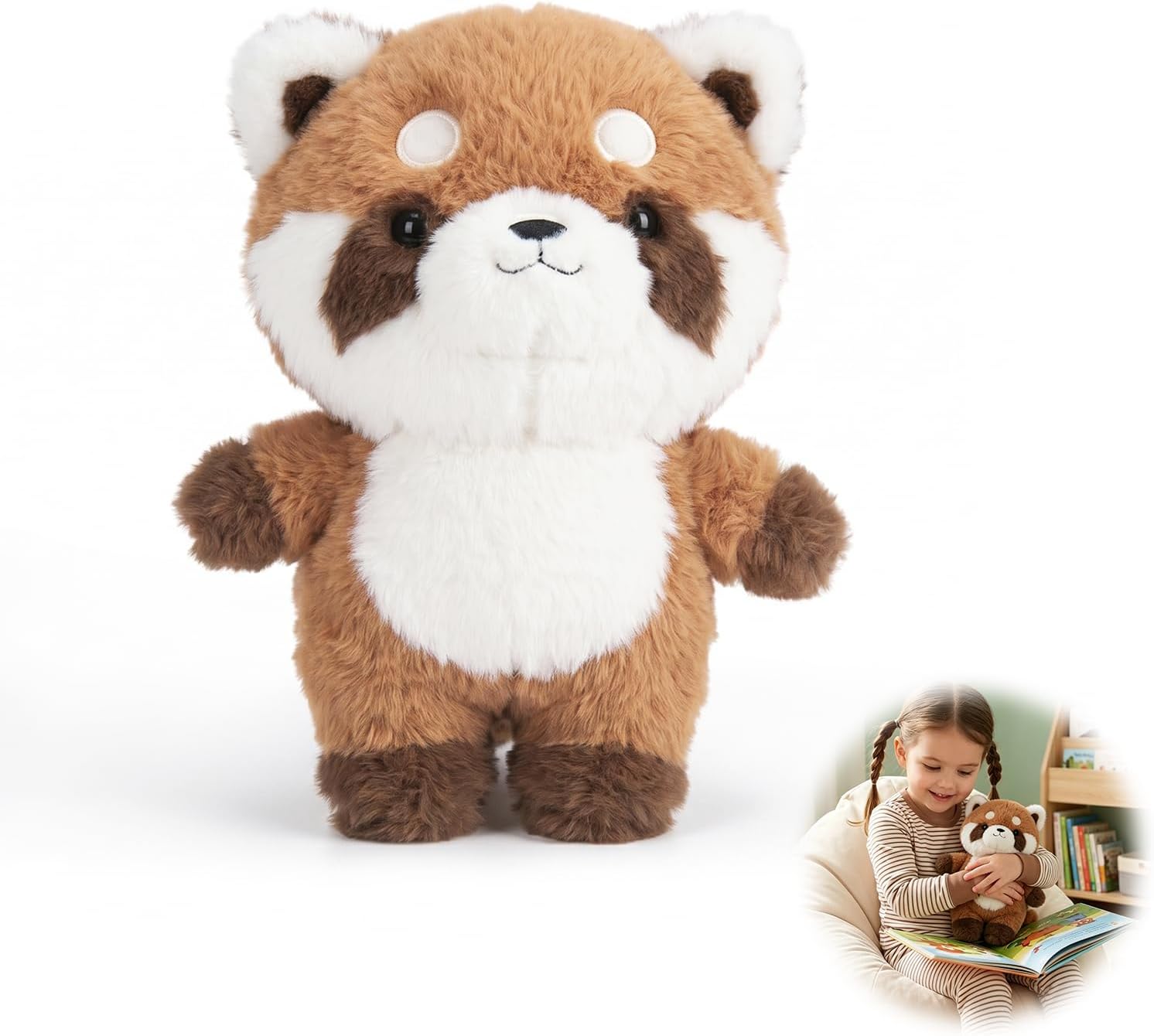 Carehabi Waschbär Kuscheltier Roter Panda Kuscheltier Waschbär Plüschtier Süßes Schmusetier Weiches Stofftier Zum Kuscheln Und Spielen, Kinder Und Sammler
