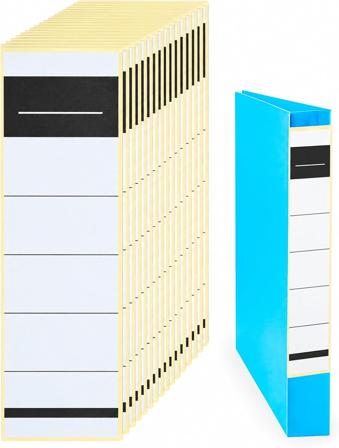 100 Stück Ordnerrücken Selbstklebend Set(5,4 * 19 cm), Breit Rückenschilder für A4 Aktenordner,Blickdichte Ordneretiketten selbstklebend, Beschriftbar & Wischfest für Büro, Bibliothek, Archivierung