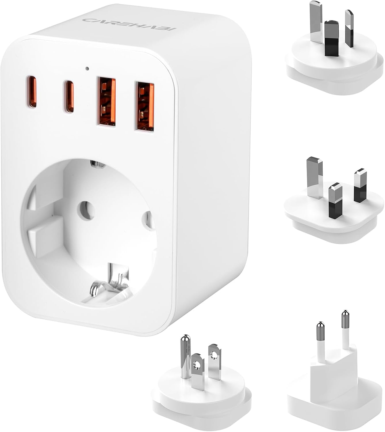 Reiseadapter Weltweit Set, Internationaler Reiseadapter mit USB-A/Typ-C, Typ G/B/I/C Steckdosenadapter Reiseadapter für UK/USA/Australien/Europa