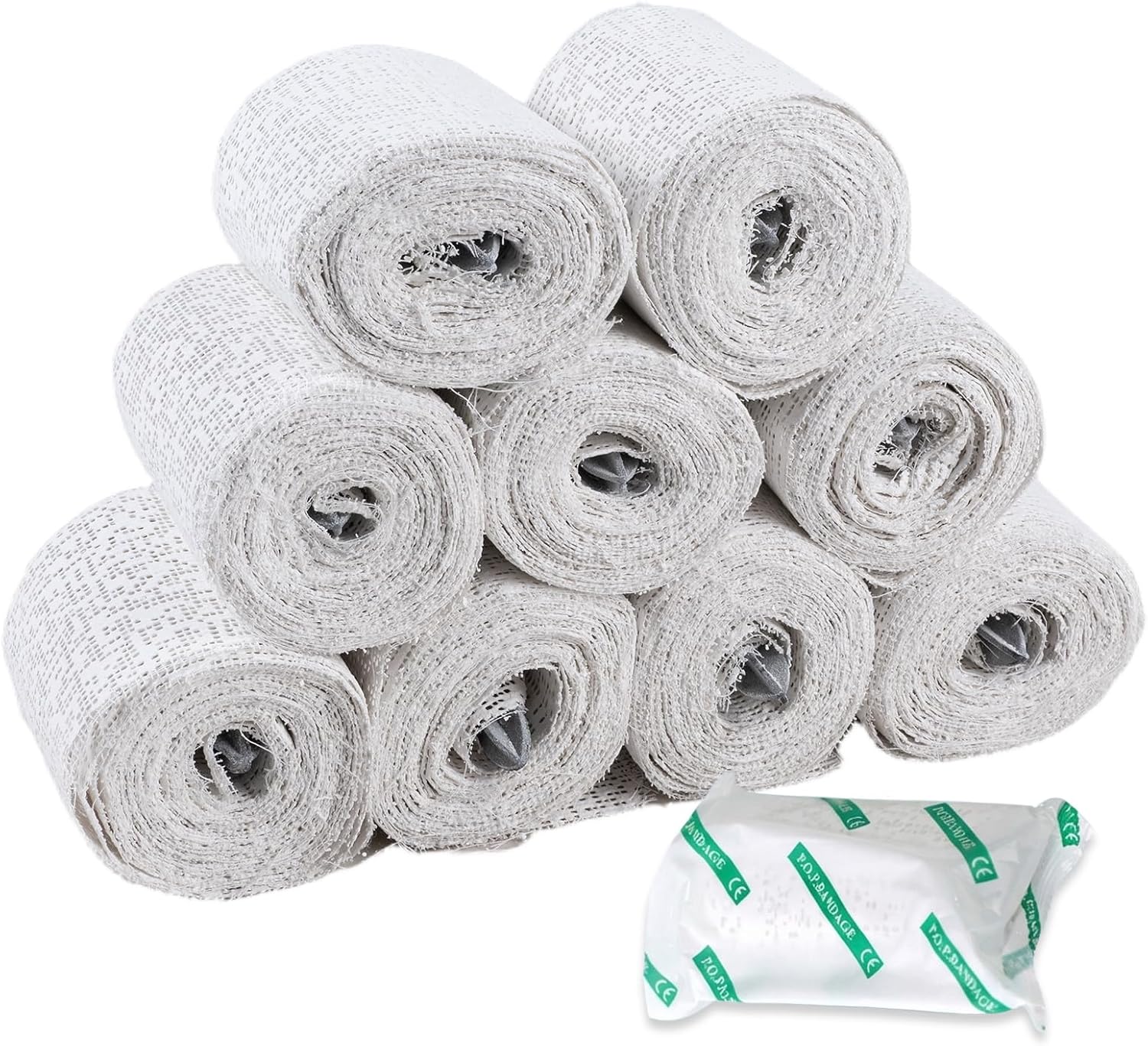 Molde Yeso para Vientre Embarazada 7,5 x 270 cm, Kit 10 Piezas, Blanco, Secado Rápido Y Suave con Piel, Ideal para Embarazo, Manualidades Y Escultura, Empaquetado Individualmente