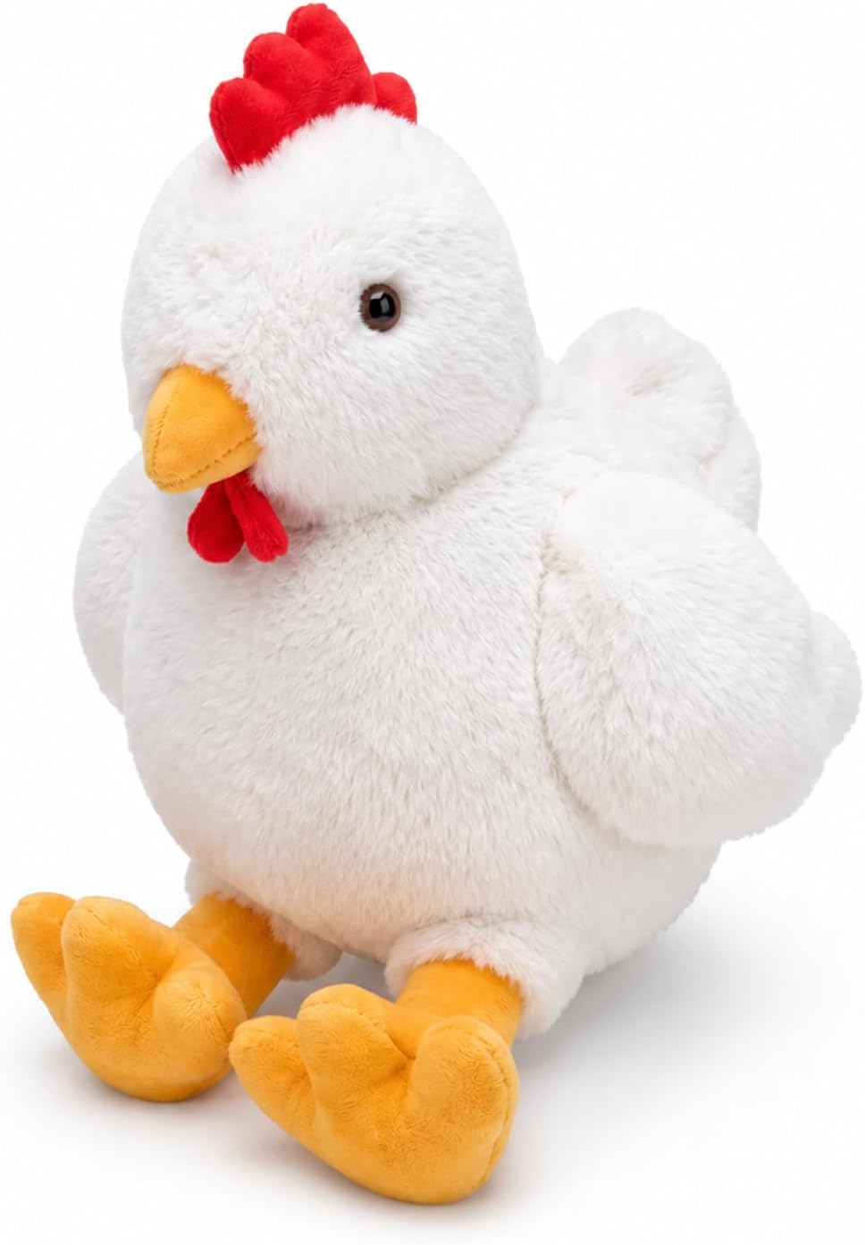 Carehabi Pollo de Peluche Realista, Peluche de Gallo, Figura de Animal de Peluche Suave, Dulce gallina, Regalo para niños, niñas y niños - 24 cm