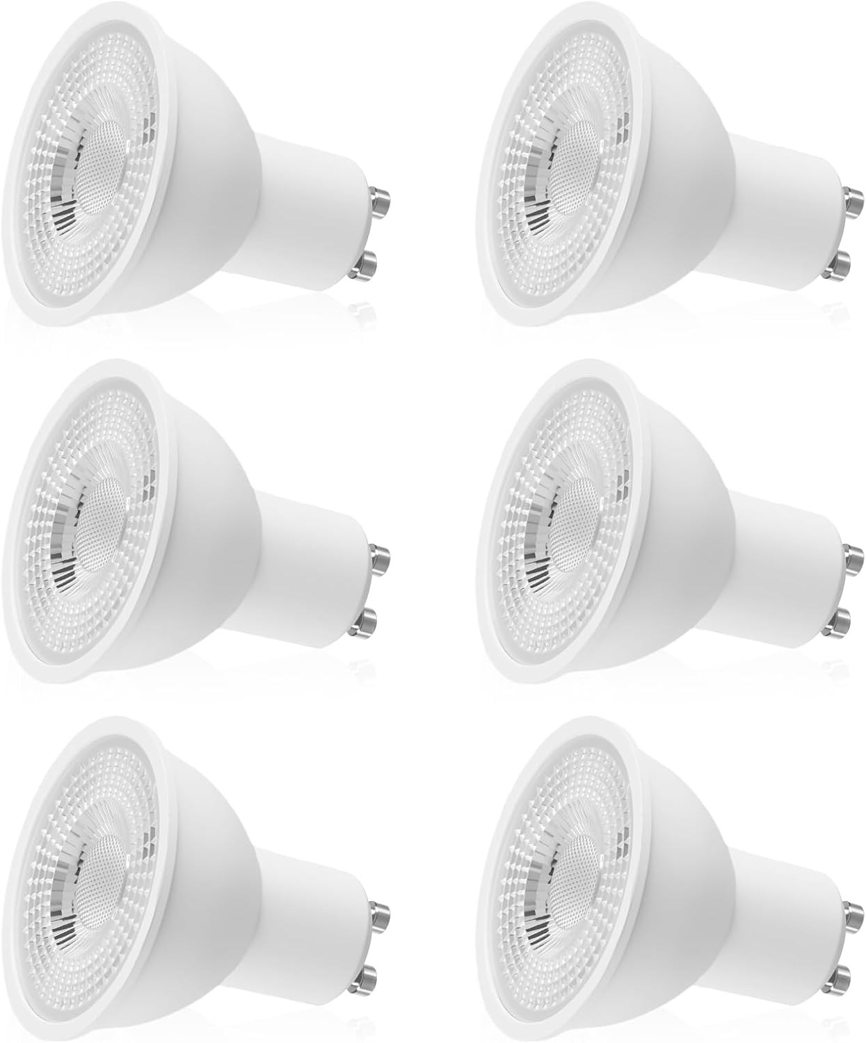 Lot de 6 ampoules LED GU10-5 W - 220 V - Blanc chaud - 3000 K - 550 lumens - Angle d'éclairage 38° - Non dimmable - Ampoule LED GU10 à économie d'énergie - Pour salon, cuisine, chambre à coucher