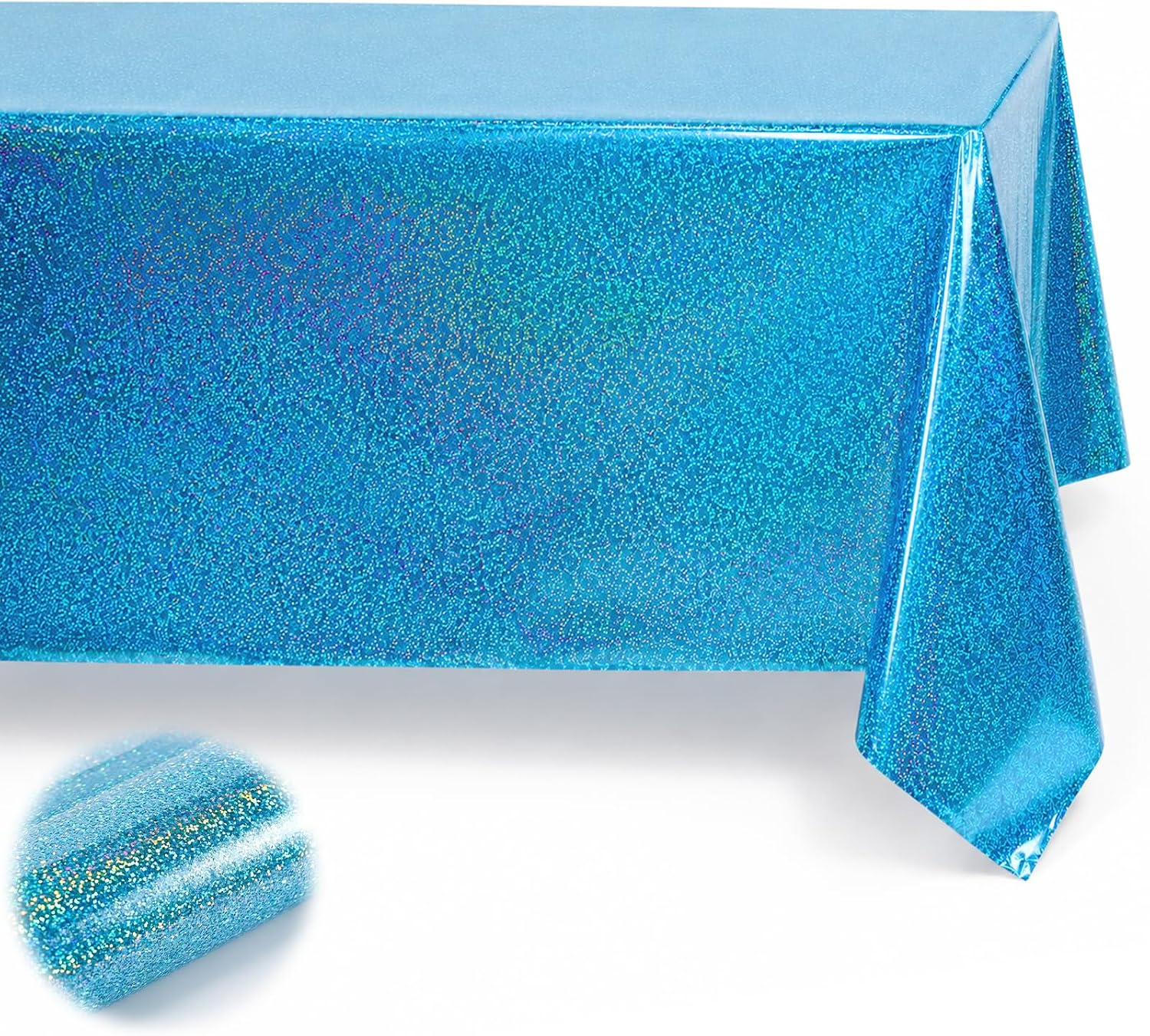 Carehabi Mantel Azul Glitter Cumpleaños 137x274 cm