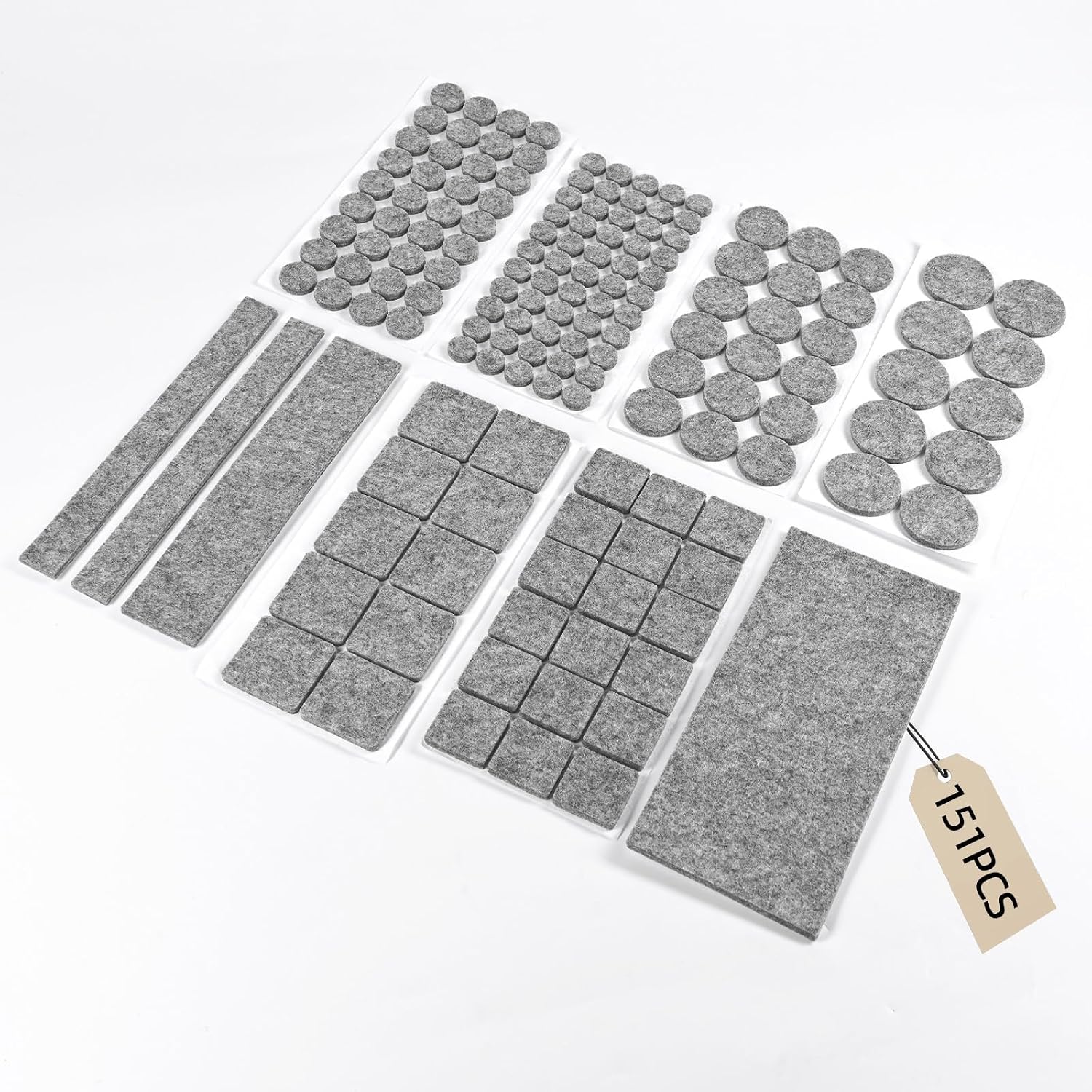151 Pcs Tampon Chaise Auto-adhésif, 4MM Épais Patin de Chaise Protecteur Sol, Fort Adhésif Patins pour Chaises Sol Bois, Carrelage & Stratifié, Lot Bandes Découpables