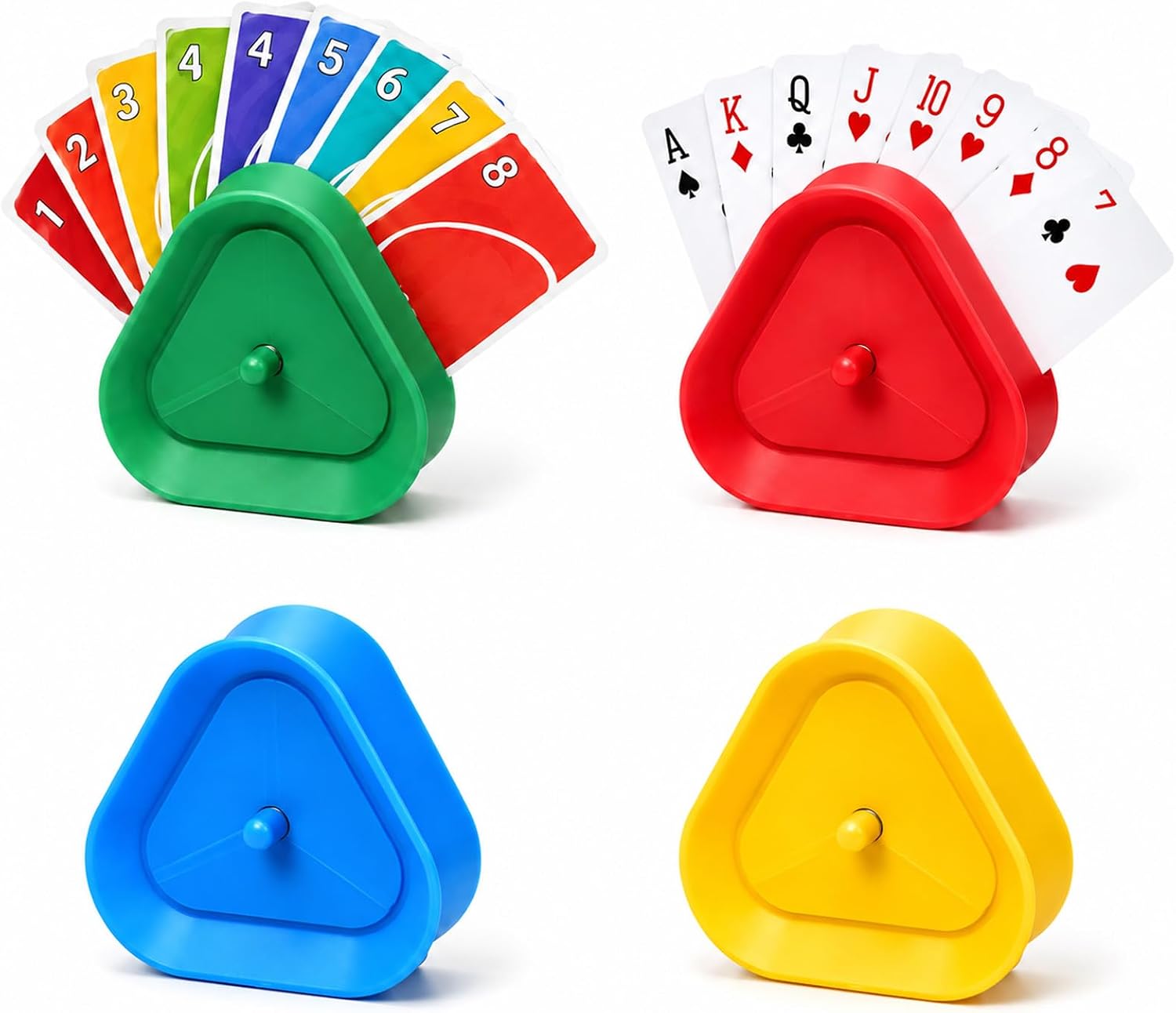 Carehabi 4 Porta Carte da Gioco per Adulti, Supporto Carte da Gioco