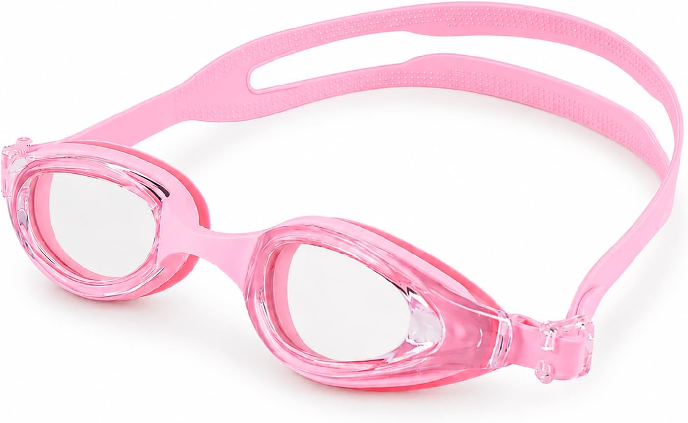 Carehabi Lunettes Piscine Adulte, Anti-Buée Vue Panoramique, Rose