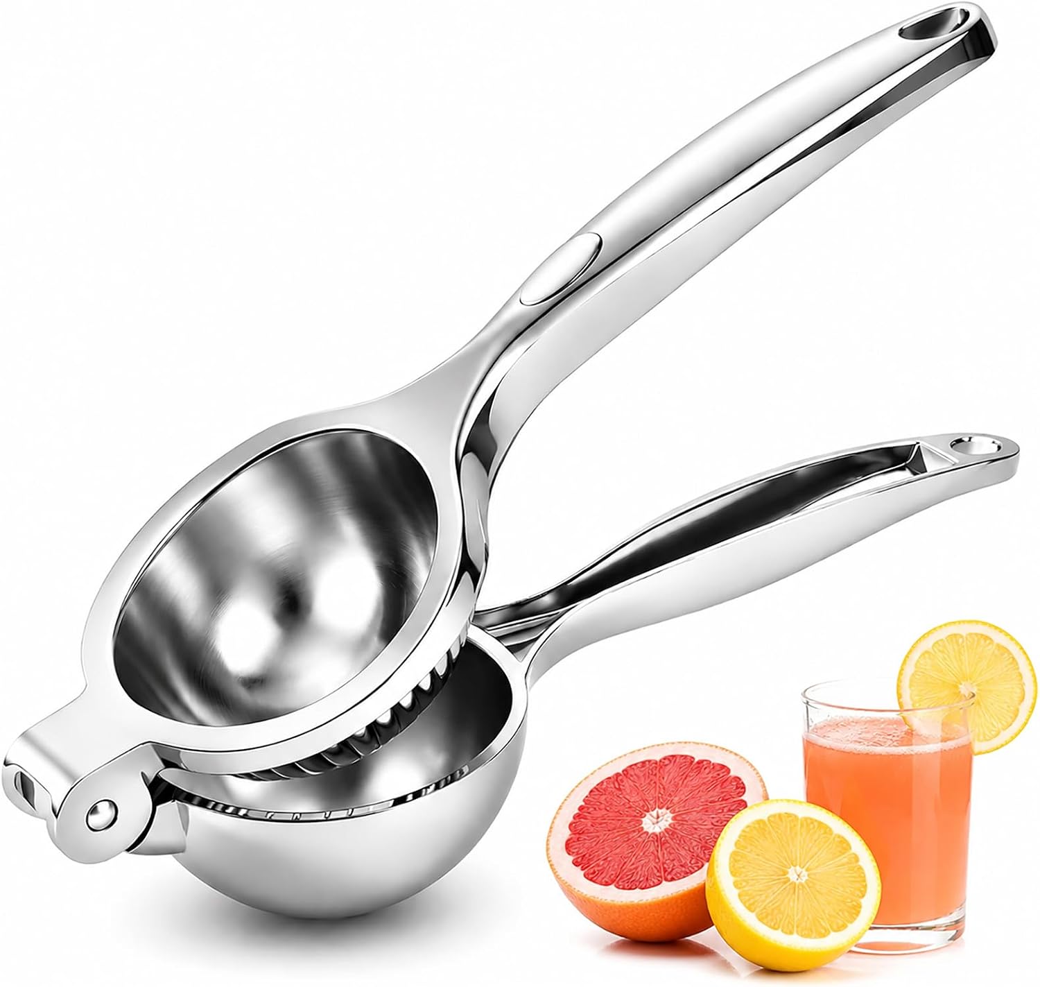 Zitronenpresse Lemon Squeezer Zinklegierung Zitruspresse, Manuelle Handpresse Entsafter mit Gewindenut für Effizienz, Ergonomischer Hebel für Zitrone, Orange, Grapefruit, Limette