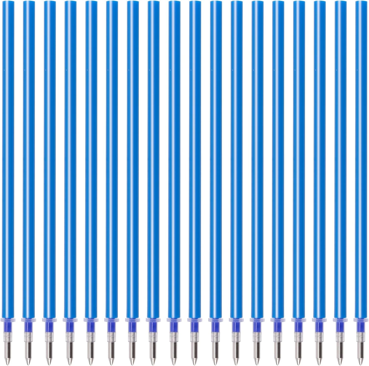 Carehabi Set van 18 uitwisbare reservevullingen, blauw, compatibel met Legami rollerbalpen, 0,7 mm punt, 13 cm lengte, thermogevoelige balpenvullingen voor school en kantoor
