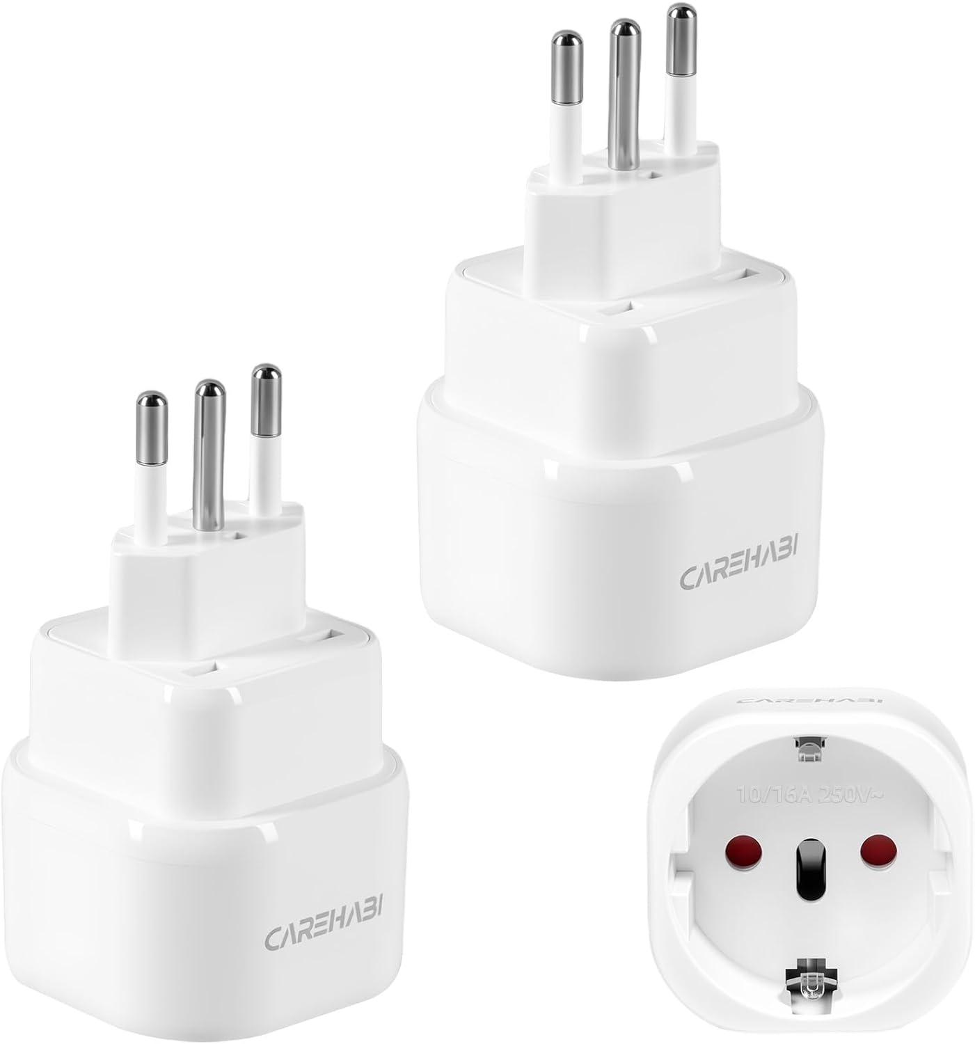 2 x adapter podróżny Włochy konwerter wtyczki, wtyczka typu L, gniazdo turystyczne, konwerter IT, podstawa adaptera do UE do Urugwaju, Chile, Etiopii, Włoch, Libii, Syrii