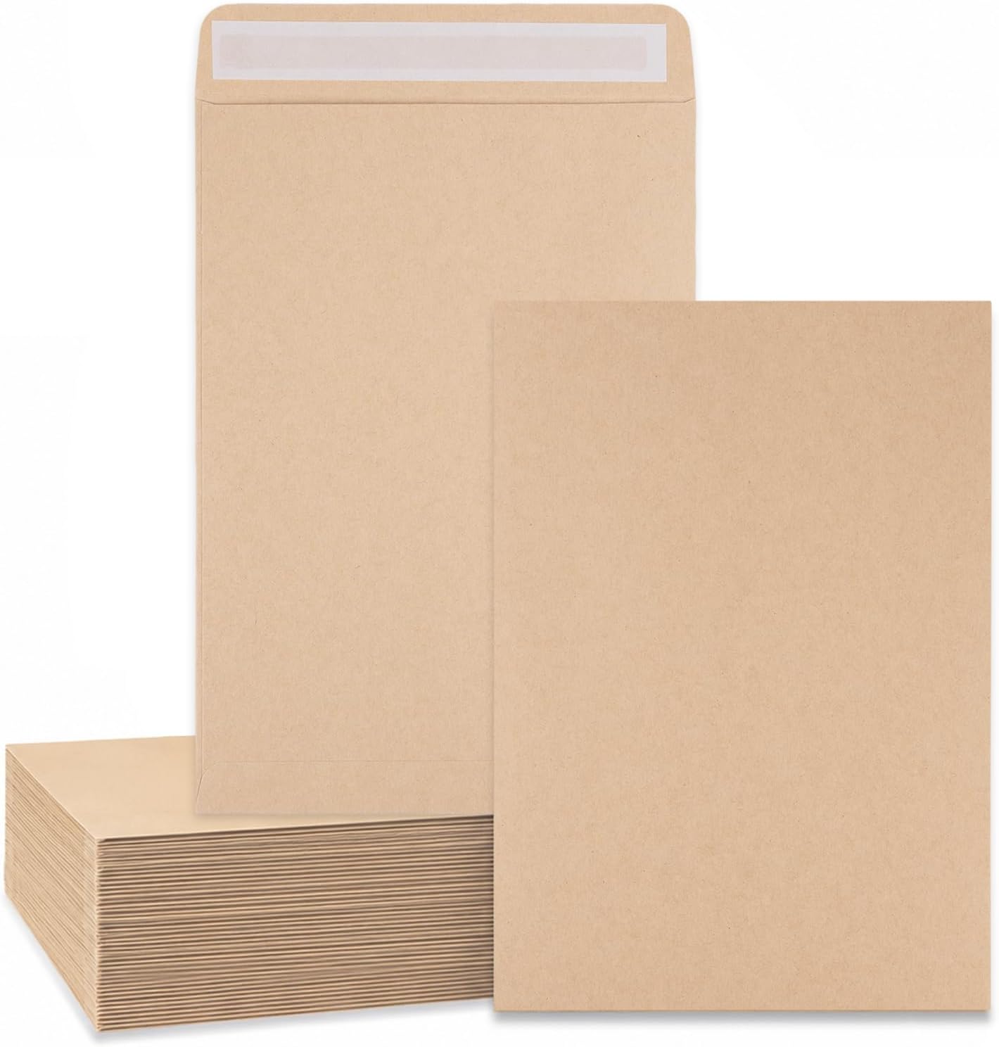 DIN C5 Briefumschläge (50 Stück) aus Kraft-Papier, Kuvert, Umschlag ohne Fenster -Versandtasche Braun 229x162mm 120g großer Briefumschlag Maxibrief haftklebend