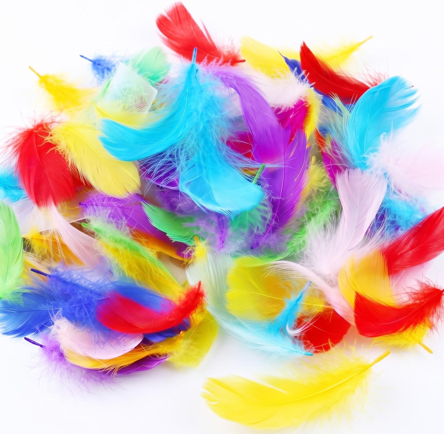 Carehabi Federn zum Basteln 300 Stück Bunte Gänsefedern 8~12cm