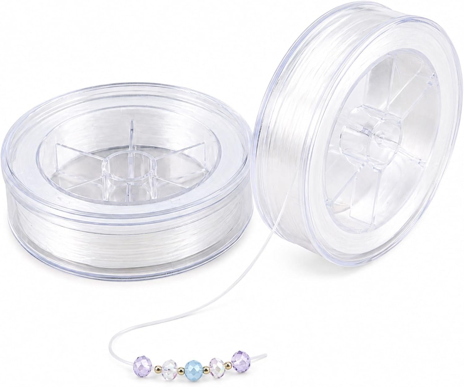 Carehabi Filo Elastico per Braccialetti 0,8 mm, 2 x 100 m, con Custodie