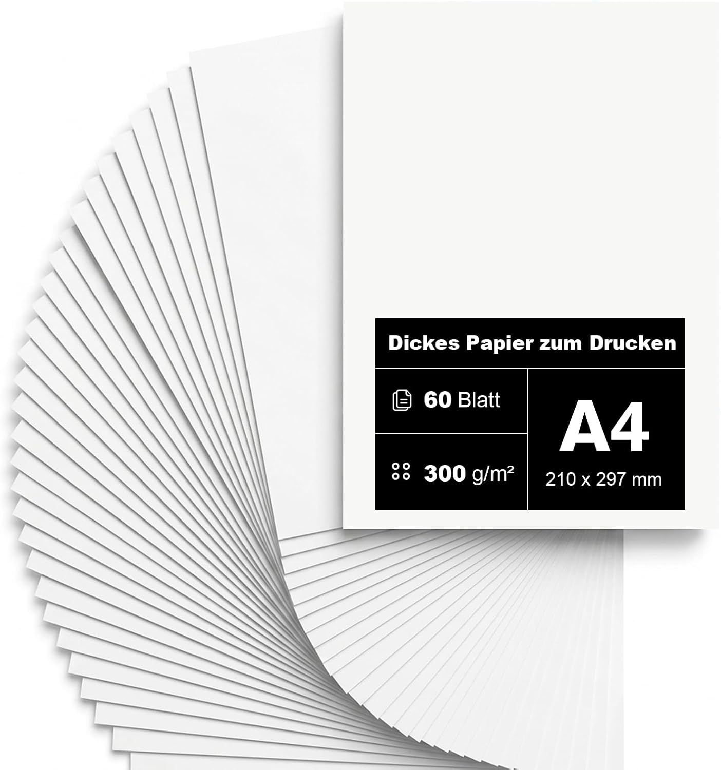 60 Blatt Dickes Papier 300g/m² A4 zum drucken Premium Papier 21 x 29,7cm