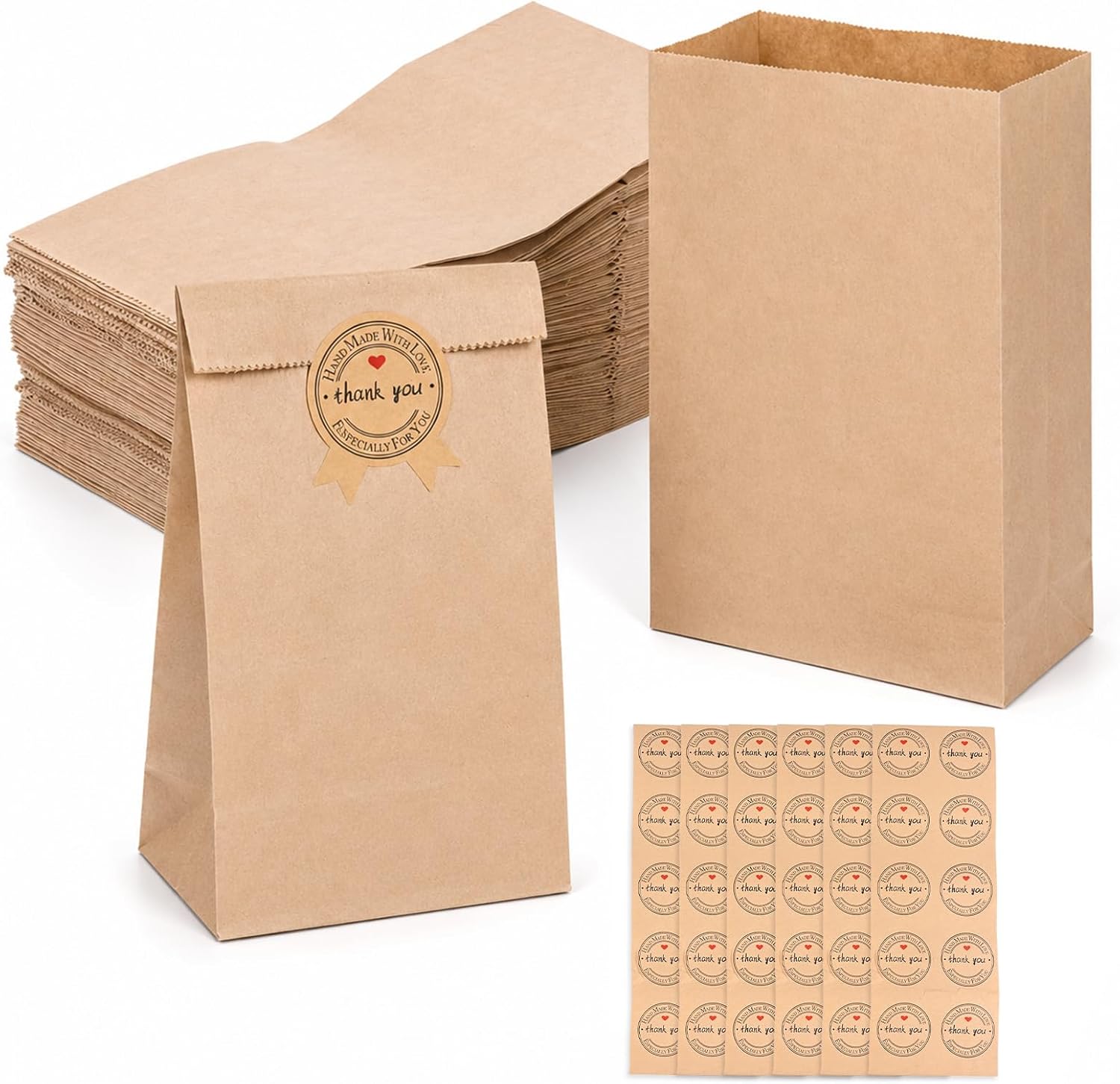 Carehabi 60 Sachet Kraft Petit 18 * 9 * 5.5cm Pochette Kraft Cadeau