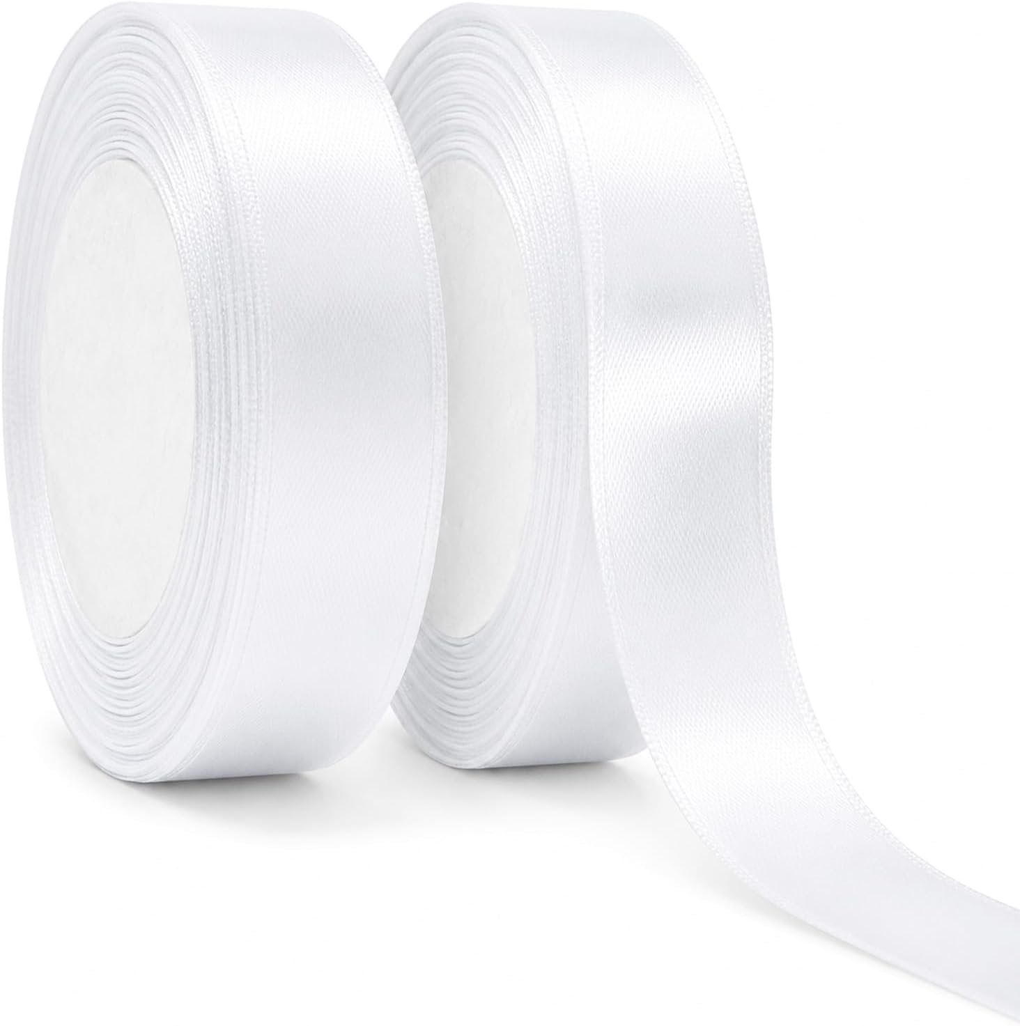 Ruban de satin blanc, 44 m x 22 m, ruban de satin blanc pour emballages, cadeaux, décoration de mariage, bricolage