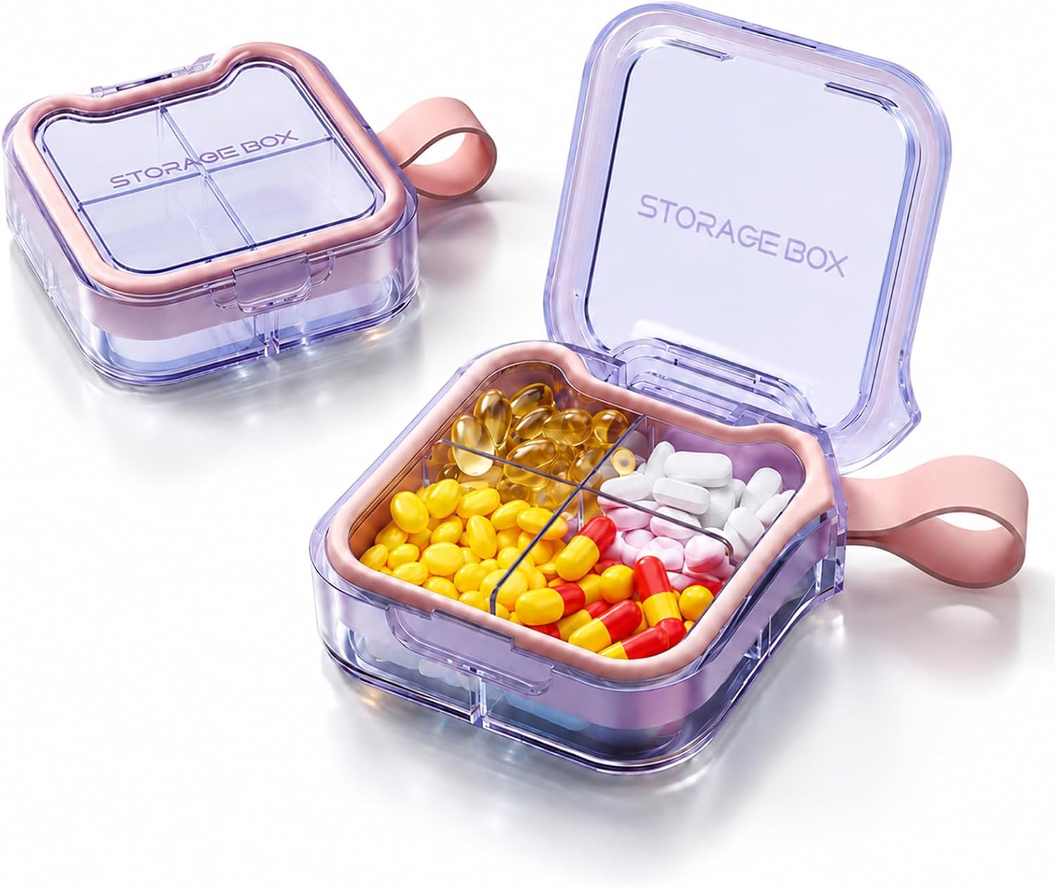 Carehabi Pilulier Semainier 4 Compartiments Pilulier de Poche