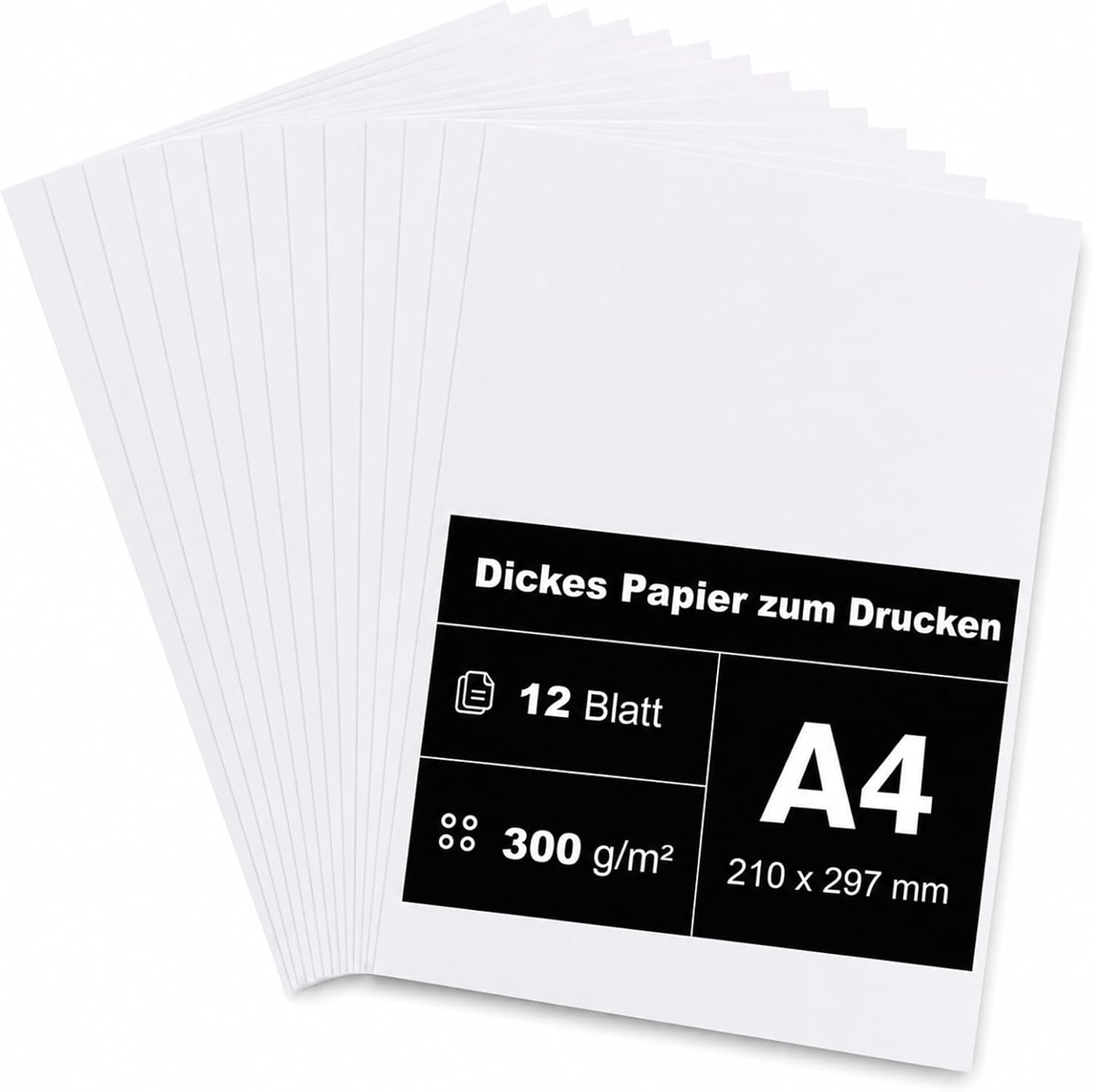 12 Feuilles Papier Cartonné blanc A4 300g/m² bricolage peinture impression