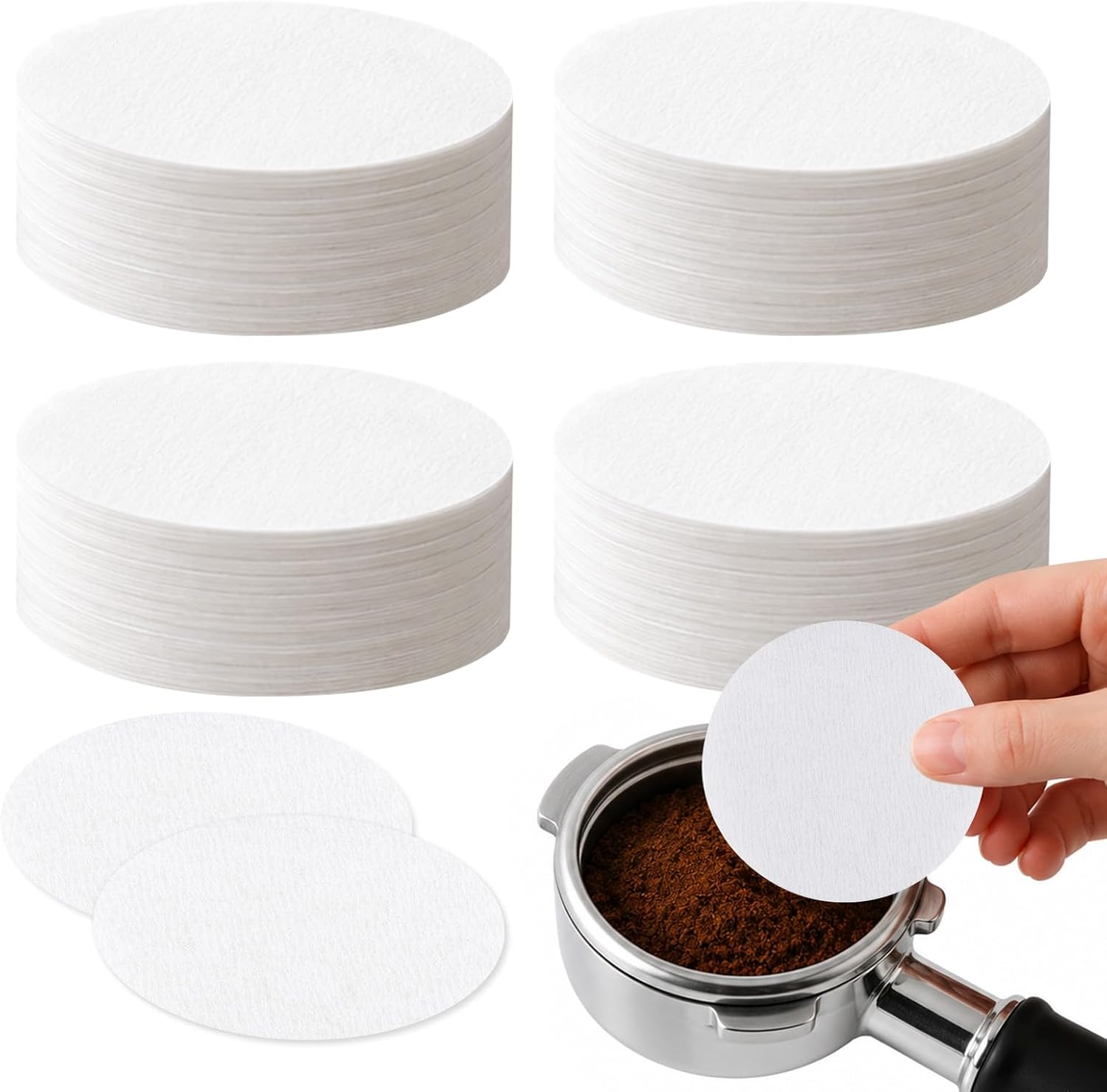 Carehabi Kaffeefilter 64mm für AeroPress und AeroPress Go, 400 Stück Runde Kaffee Filterpapier Blätter für Kaffeemaschine und Espressozubereitung, Rundes Papier Weiß