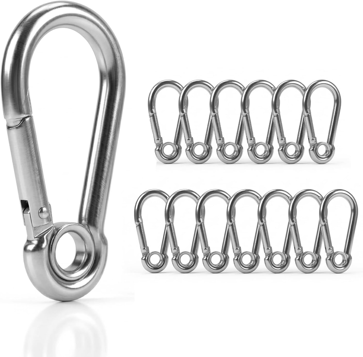 Carehabi Karabinerhaken 14 Stück 60 * 30mm Karabiner Carabiner Karabiner Schlüsselanhänger für Rucksack Gürtel Zelt Camping Reisen