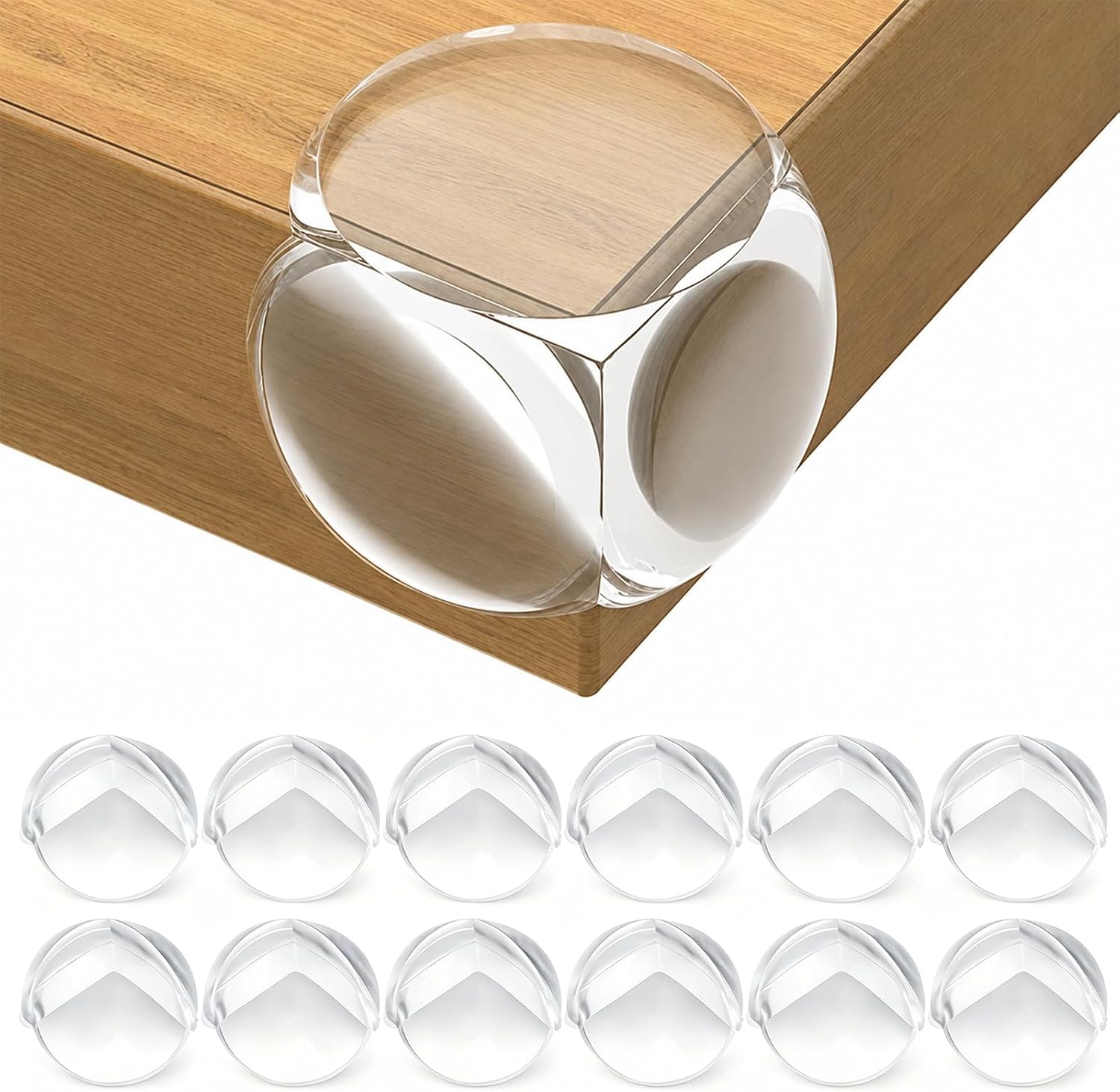 Lot de 12 protections de coins transparentes pour bébé - Sécurité des enfants - Pour bureau, berceau, cheminée, table ronde