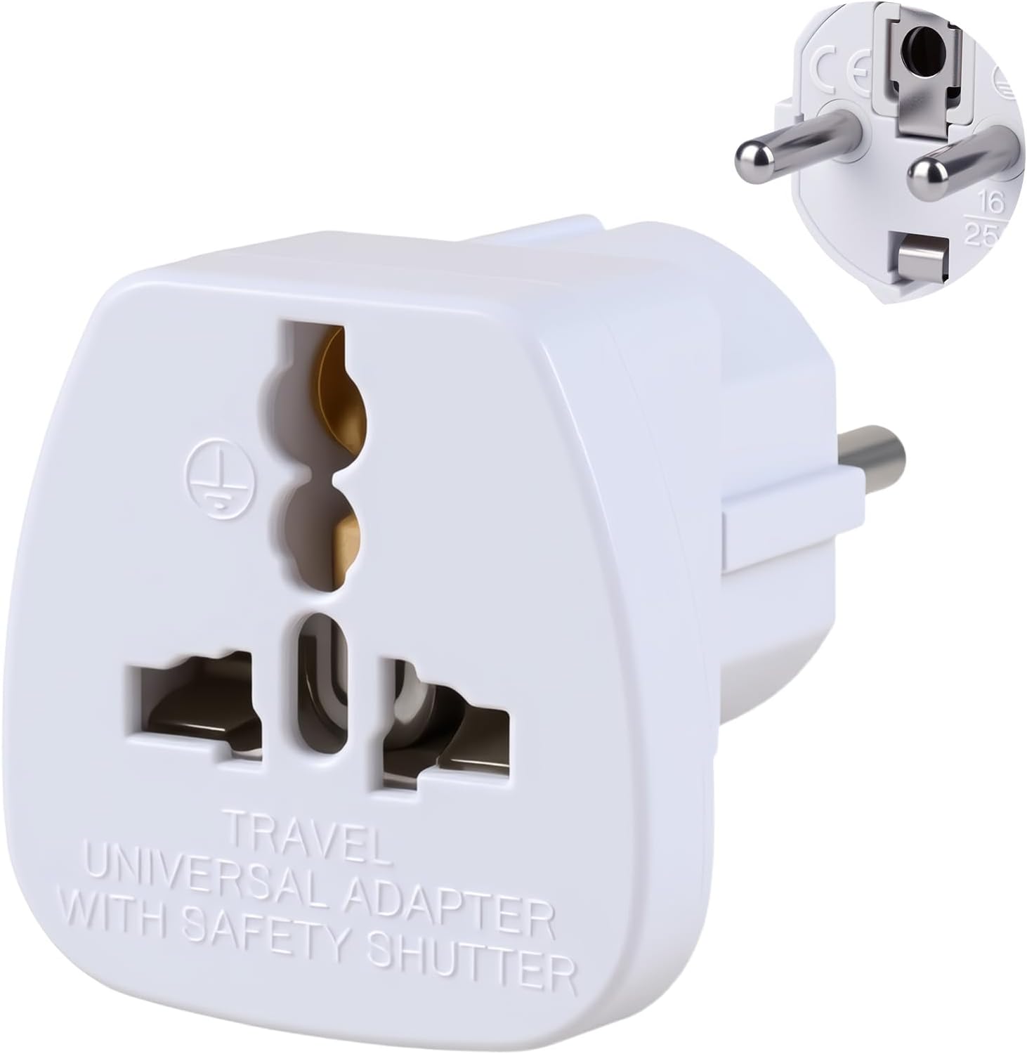 Adaptateur de voyage universel vers prise de type C, convertisseur mondial pour plus de 200 pays, alimentation internationale 2300 W, connecteur compact de tourisme avec protection pour tourisme en