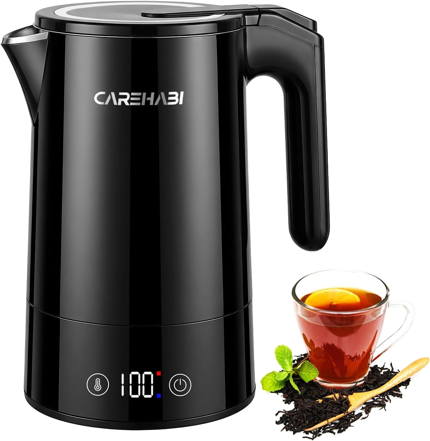 Carehabi Wasserkocher mit Temperatureinstellung 1,7L 2200W BPA frei