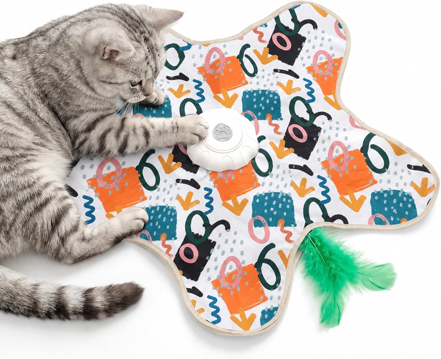 Carehabi Giochi Interattivi per Gatti, Gioco Gatto Ricaricabile via Usb con Canto Degli Uccellini, Giochi per Gatti Elettrico con 3 Modalità, Gioco Interattivo Gatto Gattini e Gatti Adult, graffiti